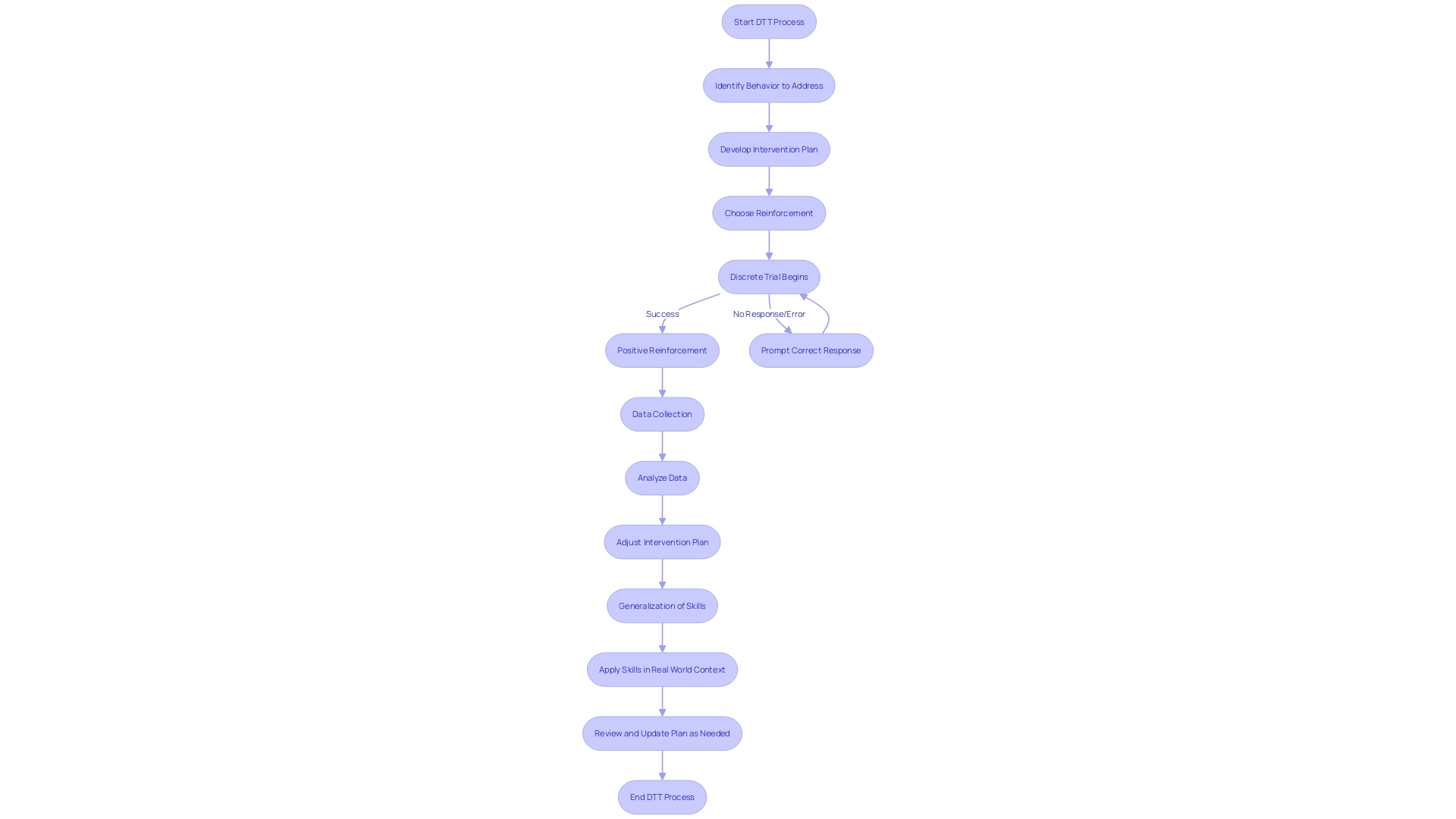 Flowchart: Discrete Trial Training (DTT) Process
