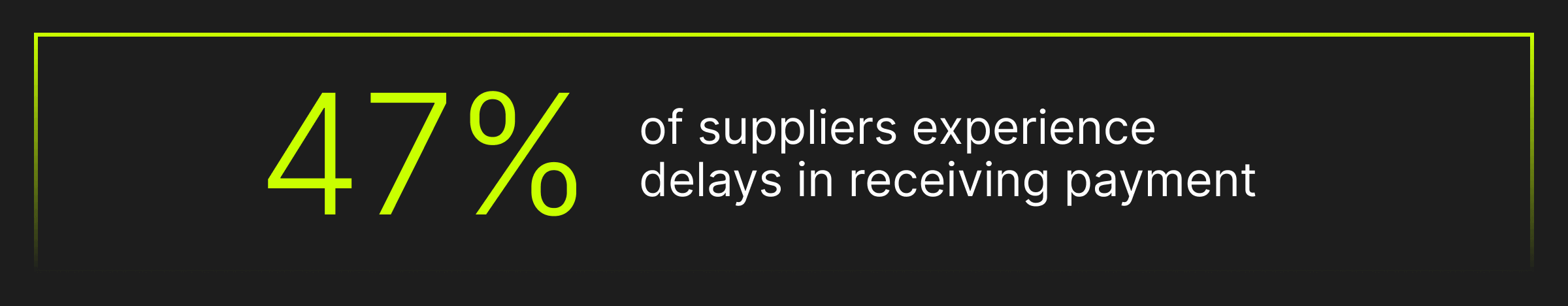 stat on past due payments: 47% of suppliers experience delays in receiving payment