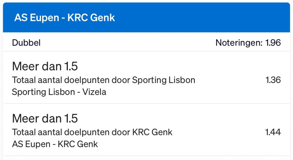 Een dubbeltje op zijn kant: Met een Portugees-Belgische dubbel! - Bet