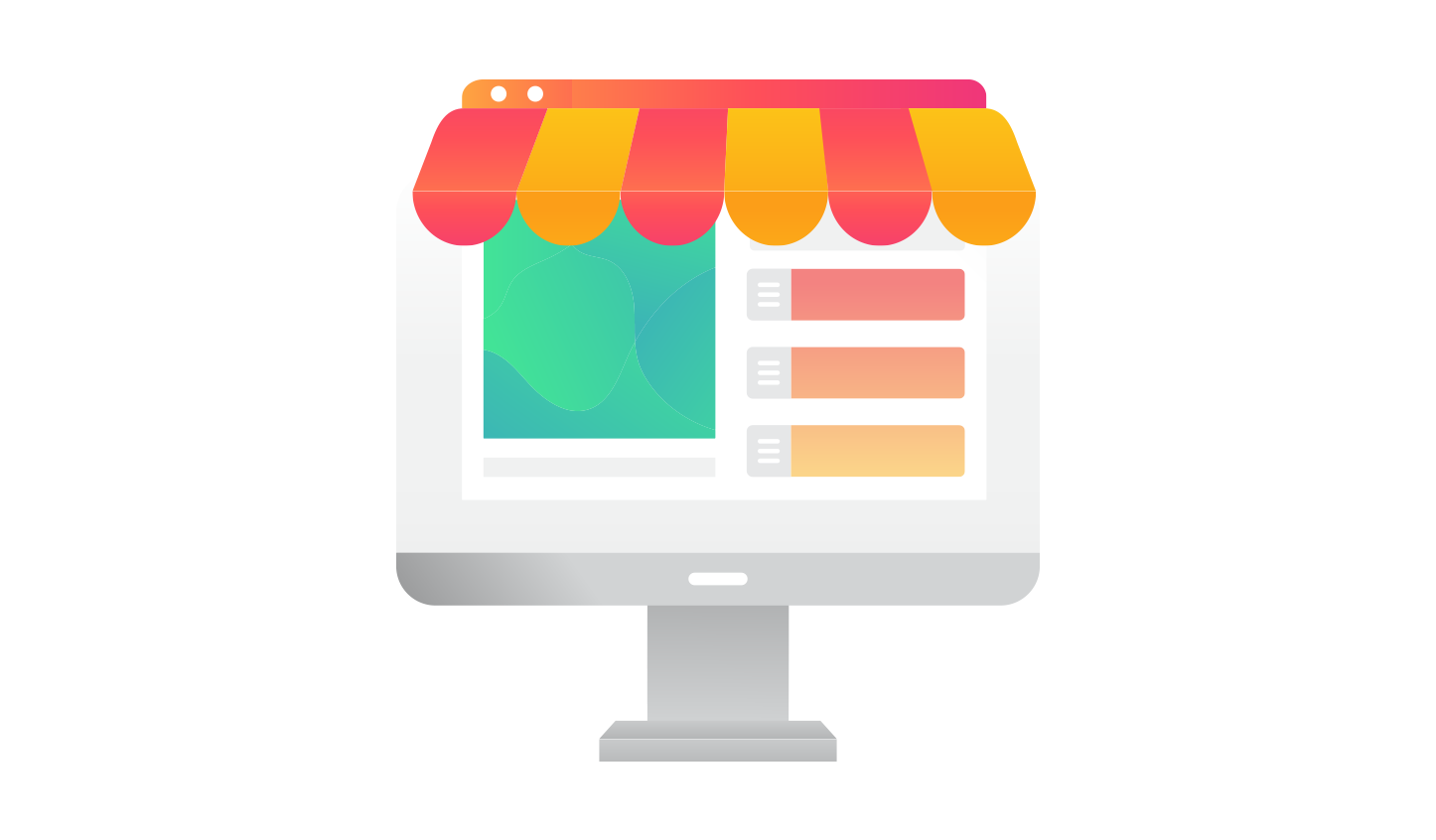 a computer monitor with a colorful logo