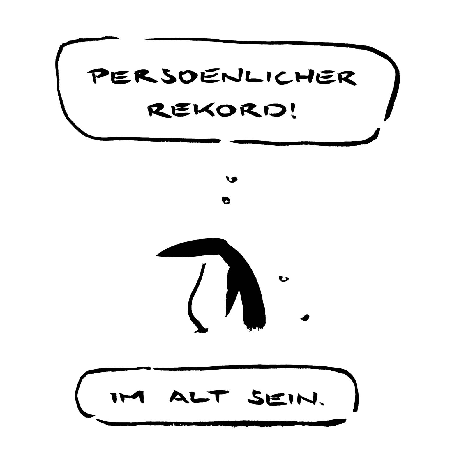 402 Denkerpose TuscheCartoon von META BENE