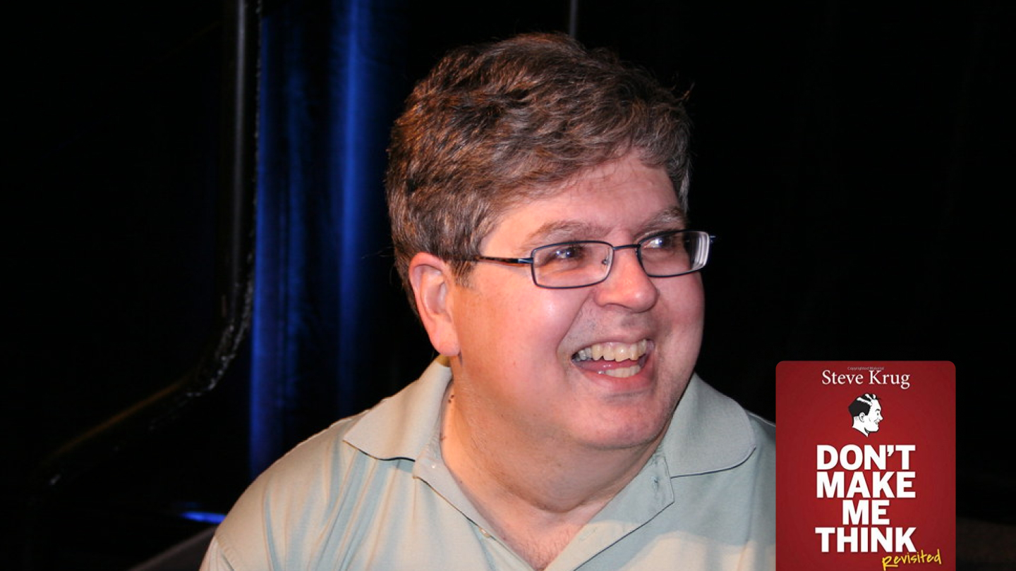 Photographie de Steve Krug et son livre "Don't make me think"