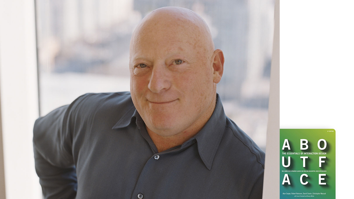 Photographie d'Alan Cooper et son livre "About Face"