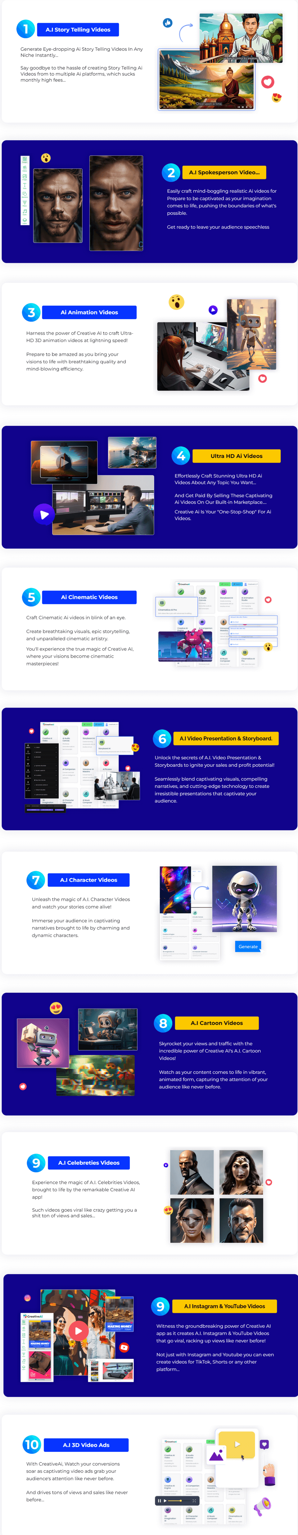 OneAI Review - OneAI OTO: All OTOs Links + Coupon 2 CreativeAI-Features