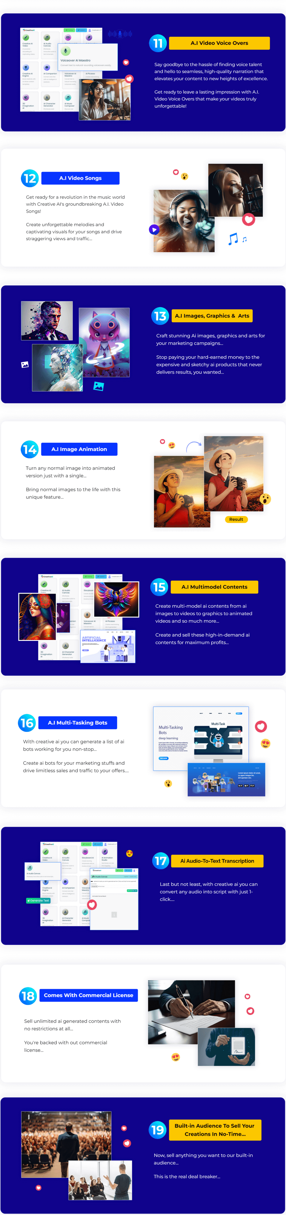 OneAI Review - OneAI OTO: All OTOs Links + Coupon 3 CreativeAI-Features-2