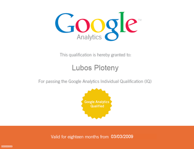 Certifikát Google Analytics Qualified Individual