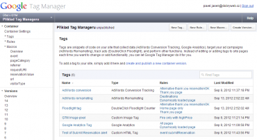 Ukázka nástroje Google Tag Manager