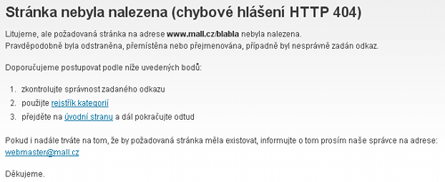 Vlastní chybová stránka