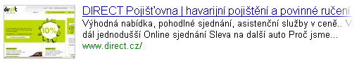Obnovený náhled webu pojišťovny Direct