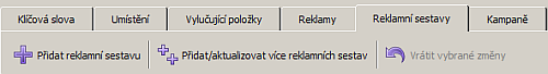 Záložky AdWords Editoru