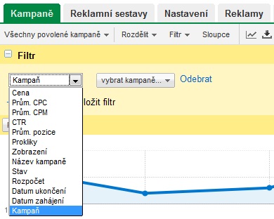 Nastavení filtru kampaní
