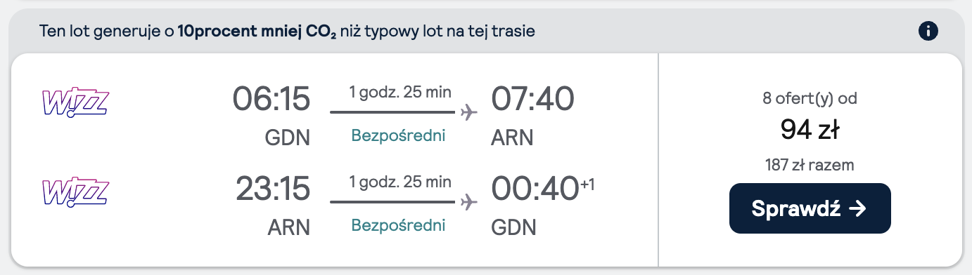 Loty na sylwestra: Gdańsk - Sztokholm, Szwecja (29 grudnia - 3 stycznia)