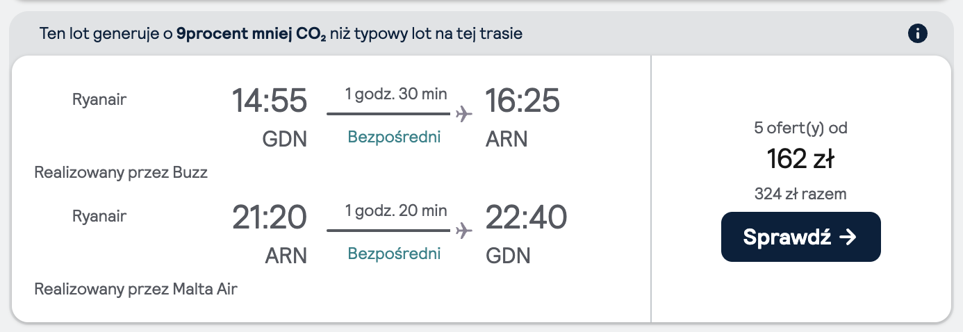 Loty na sylwestra: Gdańsk - Sztokholm, Szwecja (29 grudnia - 3 stycznia)