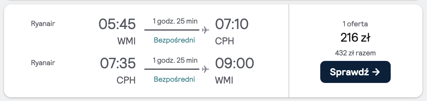 Loty na sylwestra: Warszawa - Kopenhaga, Dania (28 grudnia - 4 stycznia)