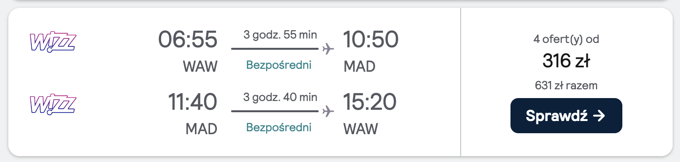 Loty na sylwestra: Warszawa - Madryt, Hiszpania (29 grudnia - 5 stycznia)