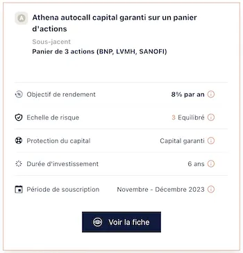 exemple de produit structuré indexé sur action