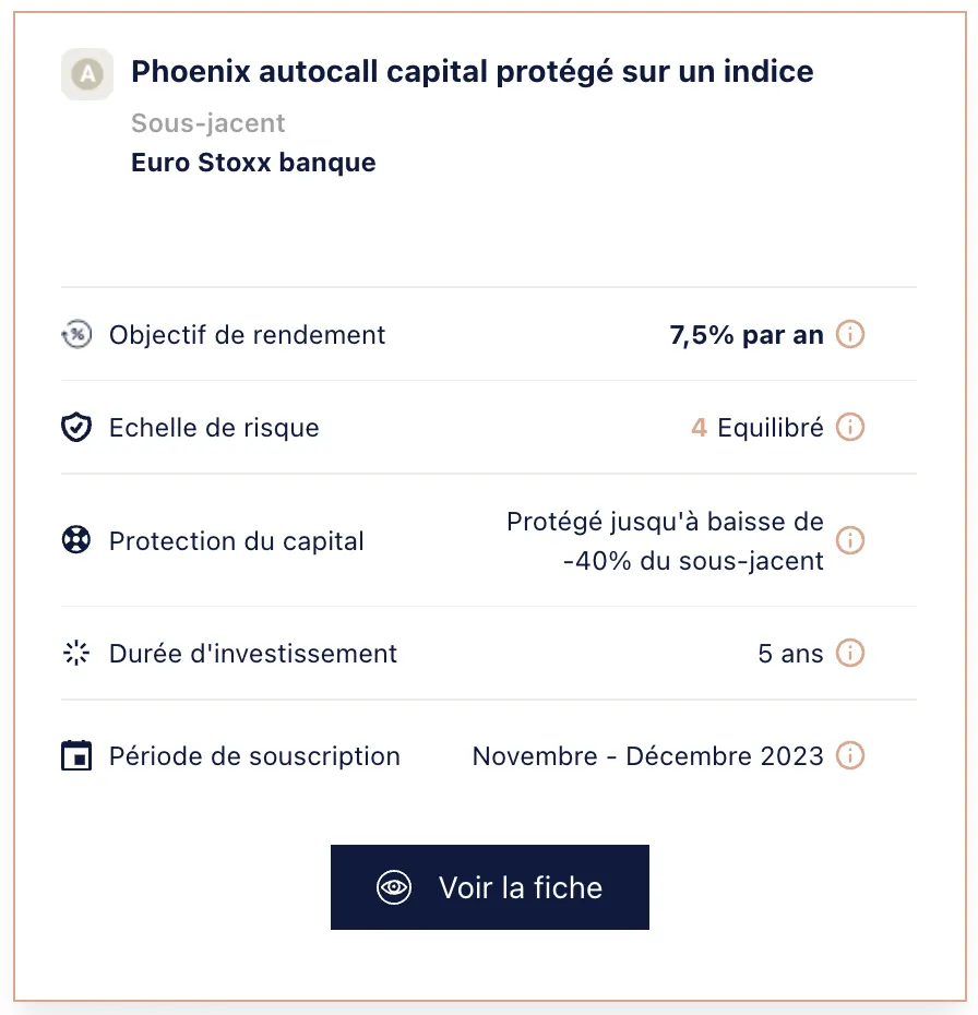 Exemple de produit structuré phoenix autocall