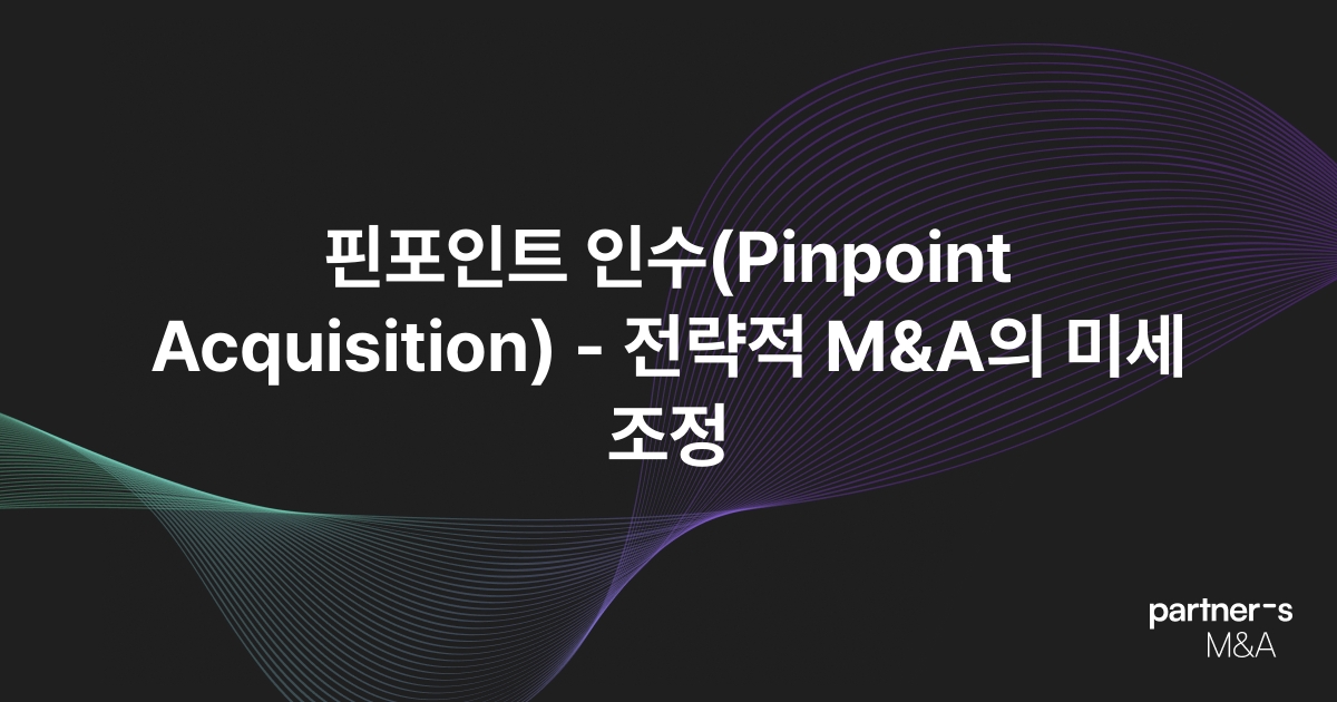 핀포인트 인수(Pinpoint Acquisition) - 전략적 M&A의 미세 조정