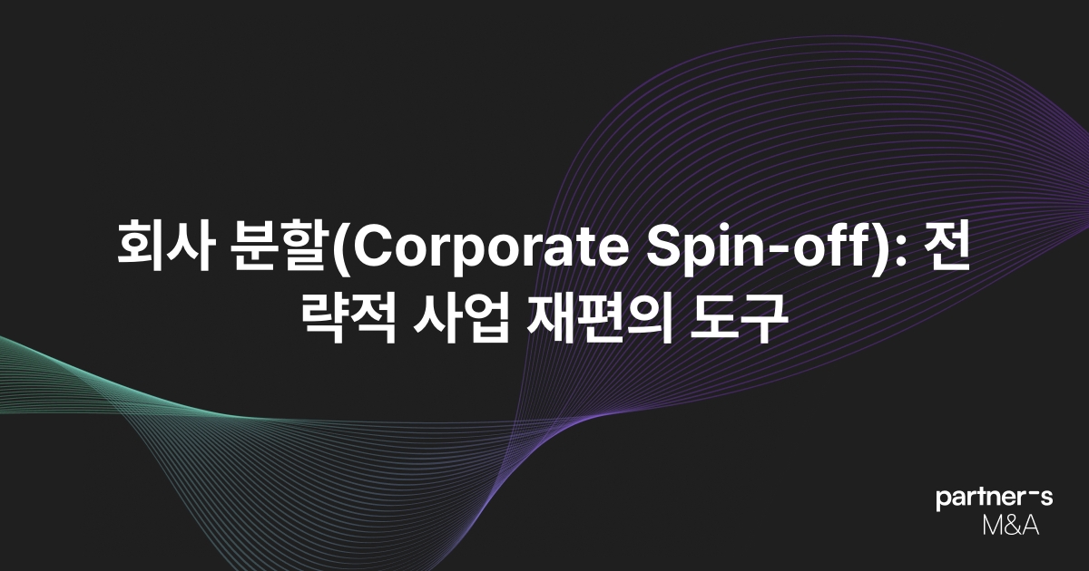 회사 분할(Corporate Spin-off): 전략적 사업 재편의 도구