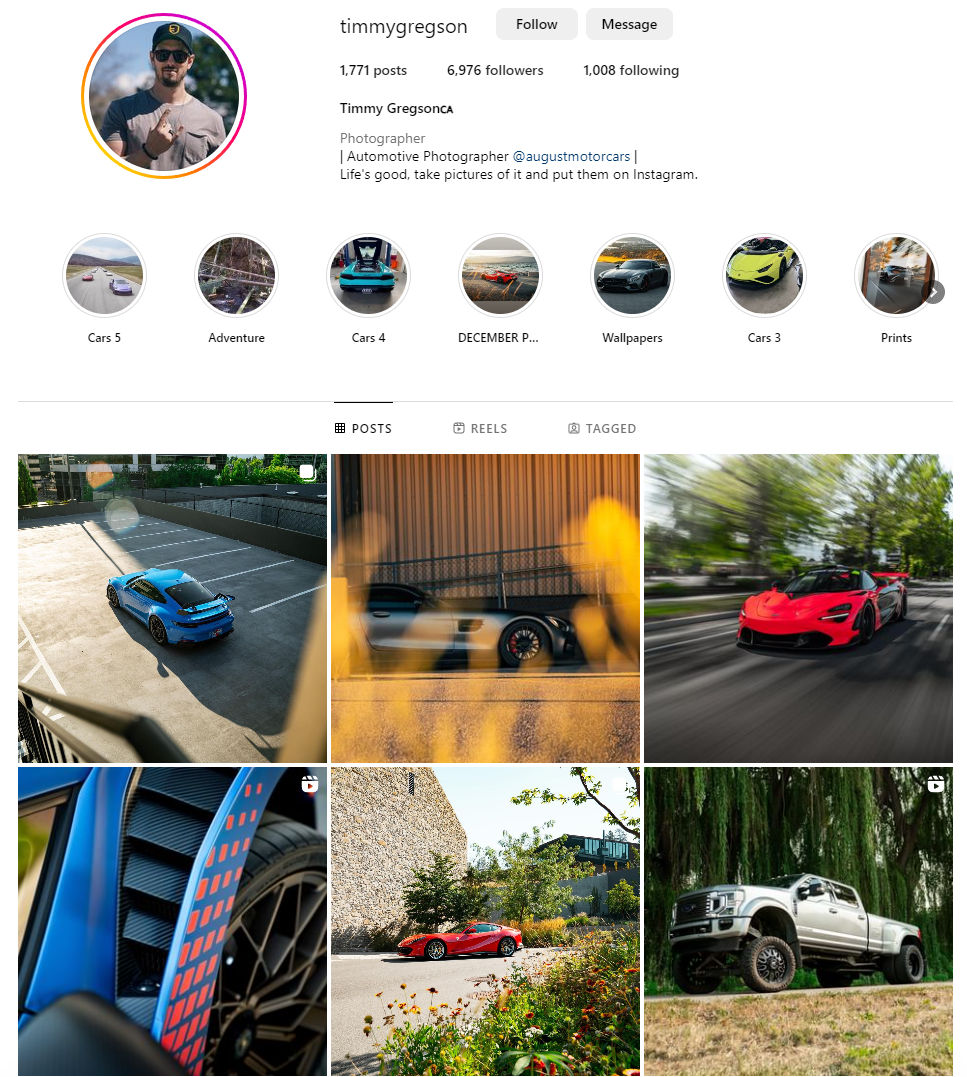 Timmy Gregson's Instagram Profile