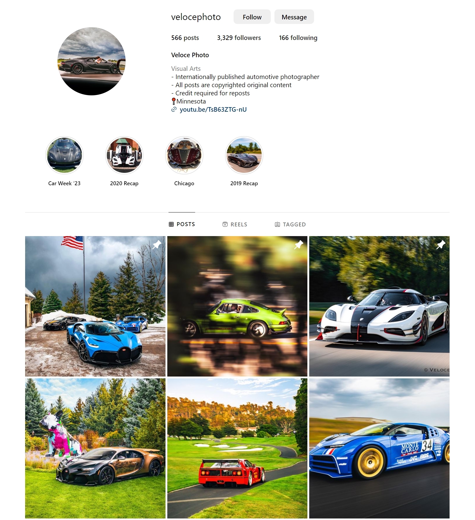 Veloce Photo Instagram screenshot.