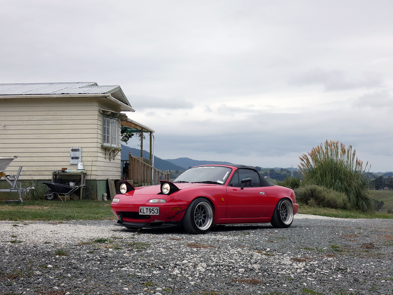 The mazda miata before the build took place