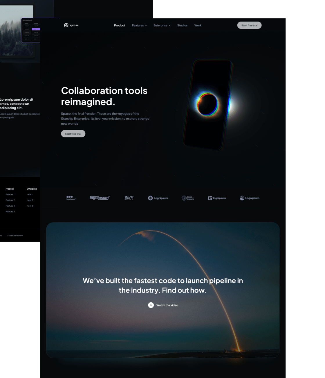 Product Design Landing Page Portfolio Piece
