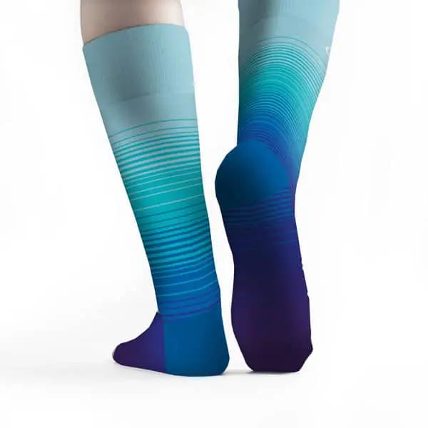 Custom socks for Calm by Sock Club rear view