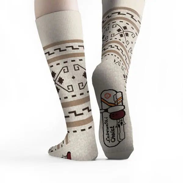 Custom socks for Dollar Shave Club by Sock Club rear view