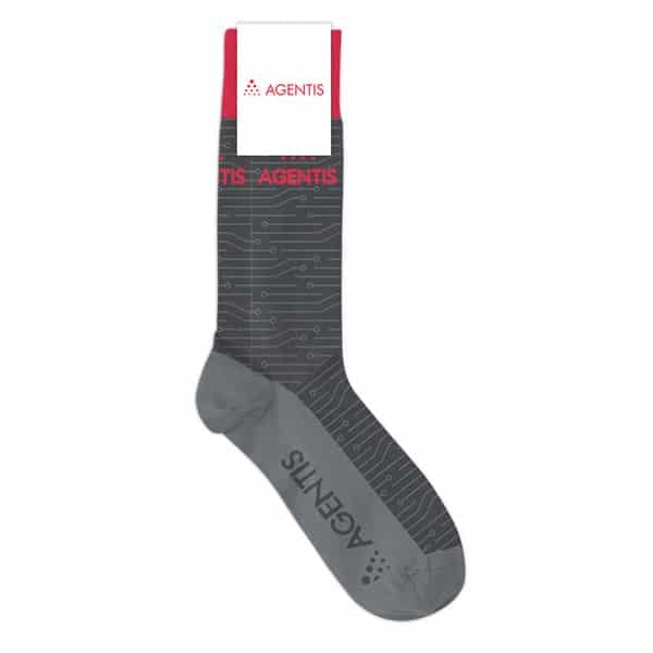 Custom socks for agentis, swag for brand promotion and awareness