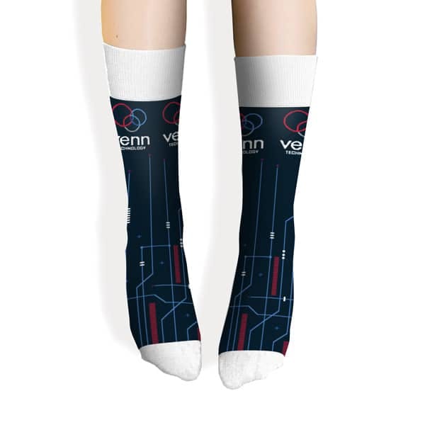 Custom Socks for Venn Technology Employee Appreciation and Corporate Gifting