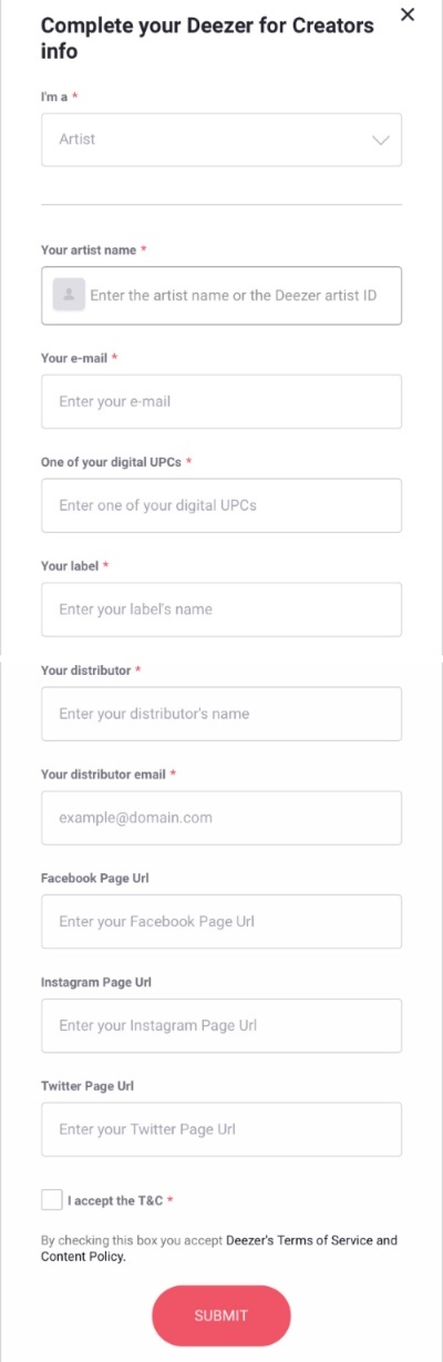 Cómo solicitar y editar tu perfil de artista de Deezer