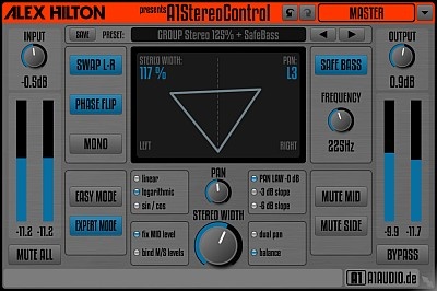 7 techniques de mixage audio que chaque producteur doit connaître - Alex Hilton A1 Stereo Control plugin