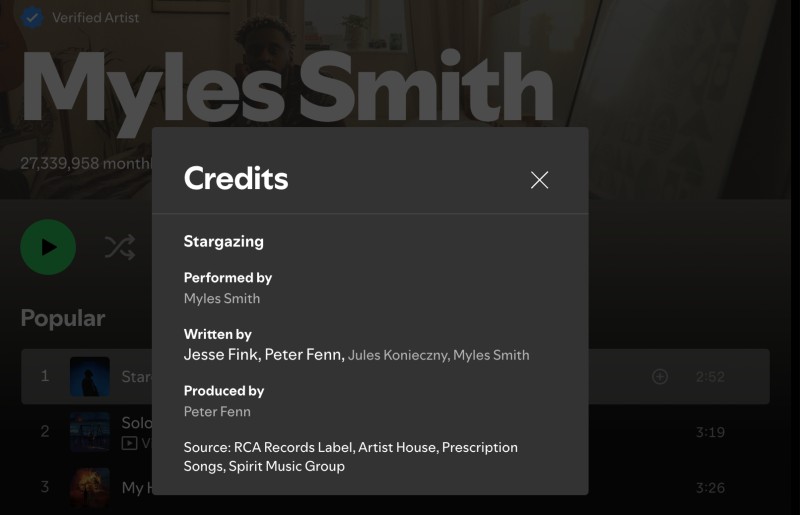 Adicionar créditos ao Spotify