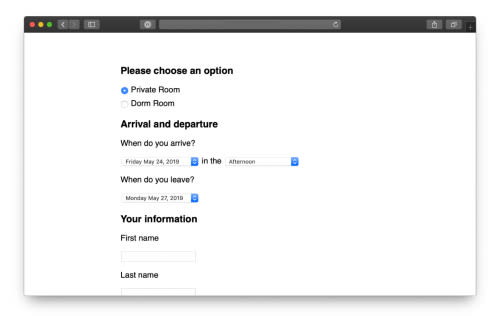 Exemple de structuration rapide de formulaire