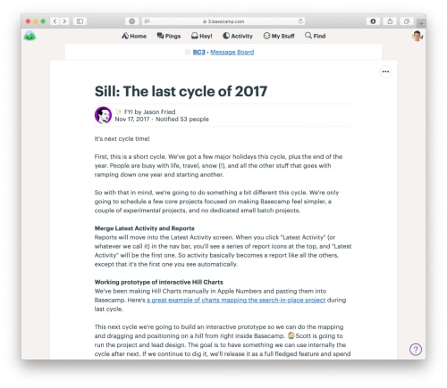 Exemple de message de lancement