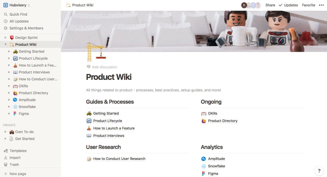 Notion - Gestion d'équipe Product et prise de notes