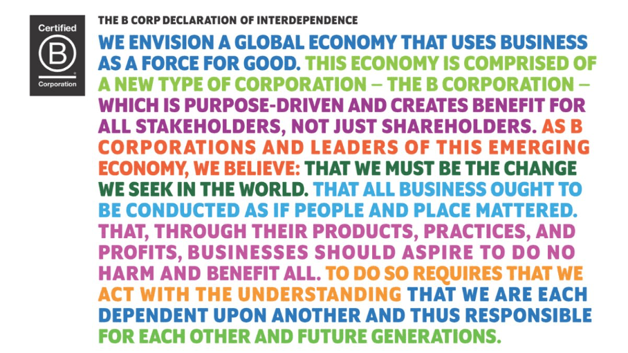 B Corp Declaration of Independence