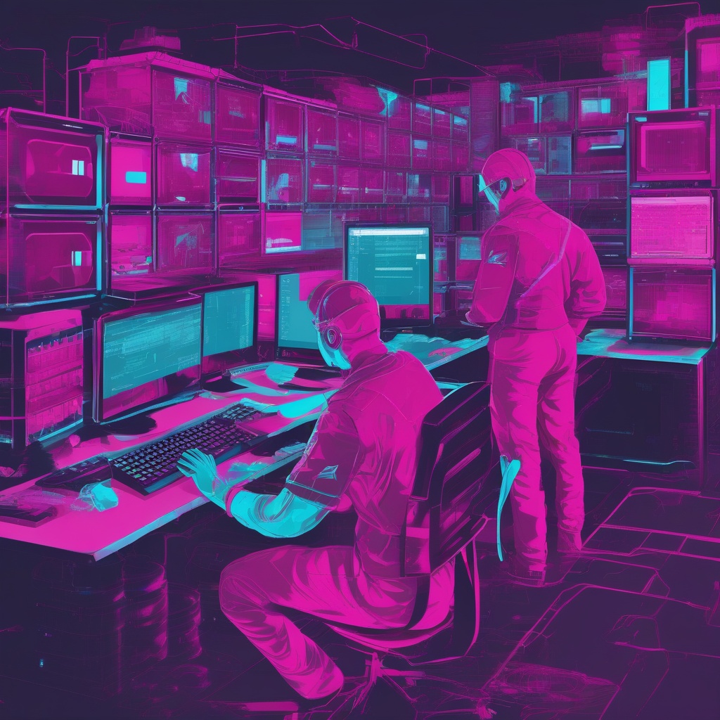 mineros trabajando en computadoras