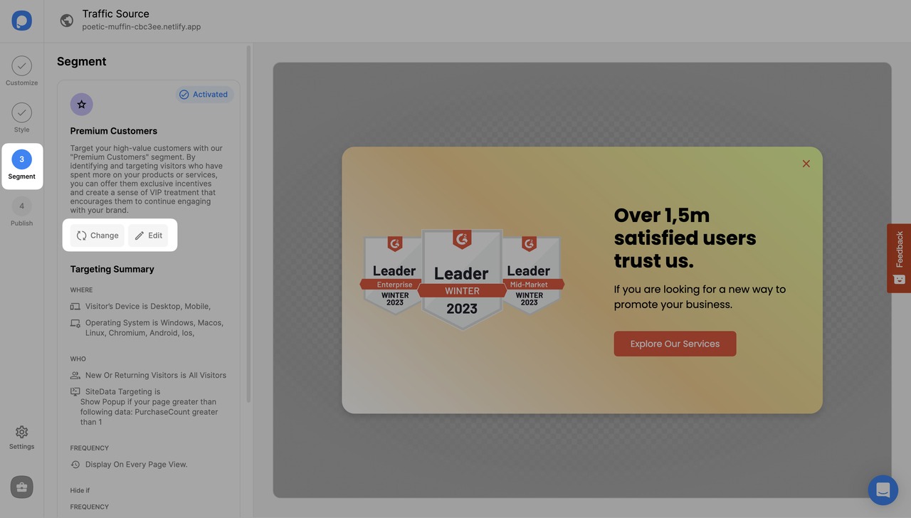 trafik kaynağı segment adımı