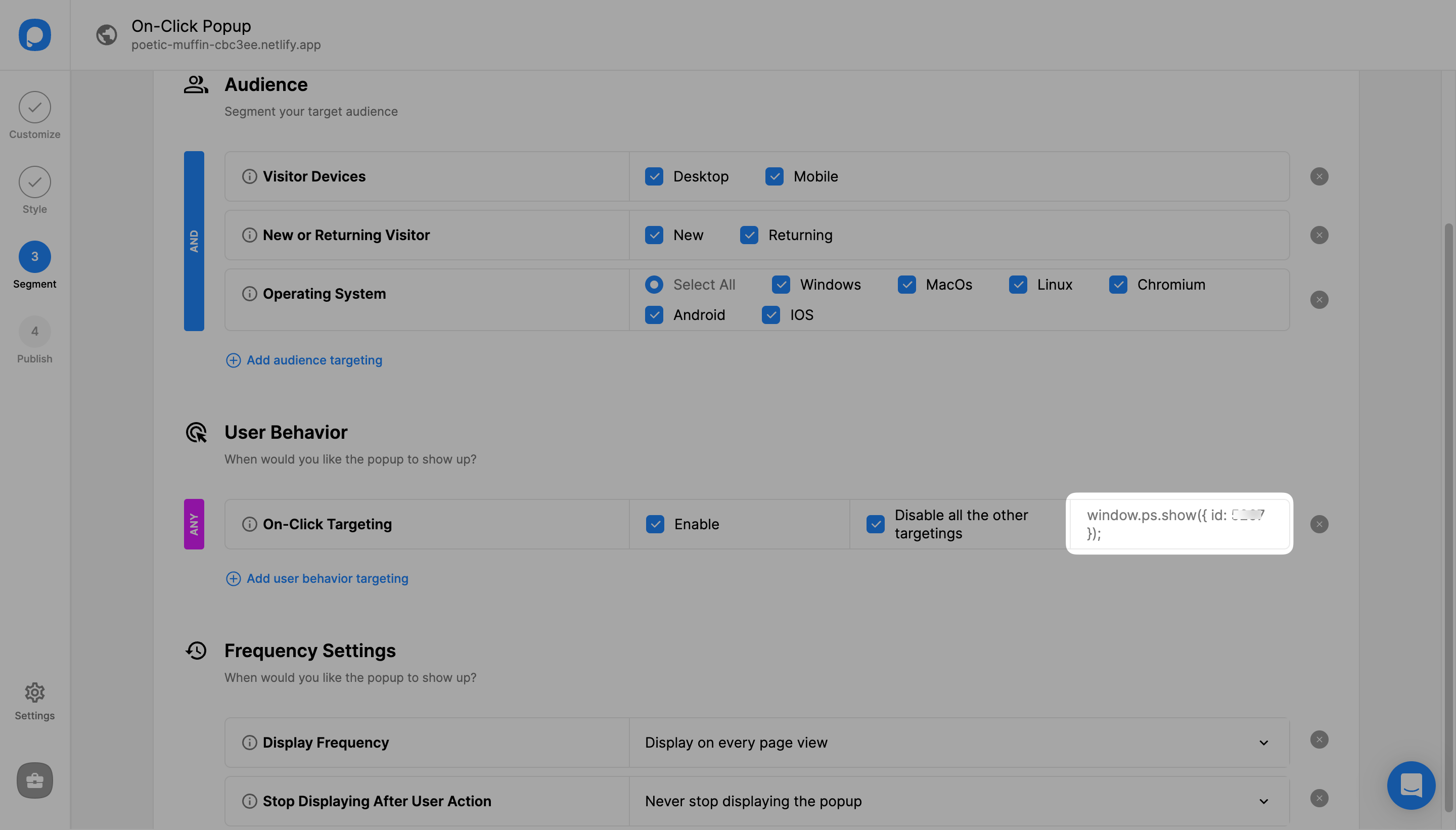 tıklama kimliği alanı