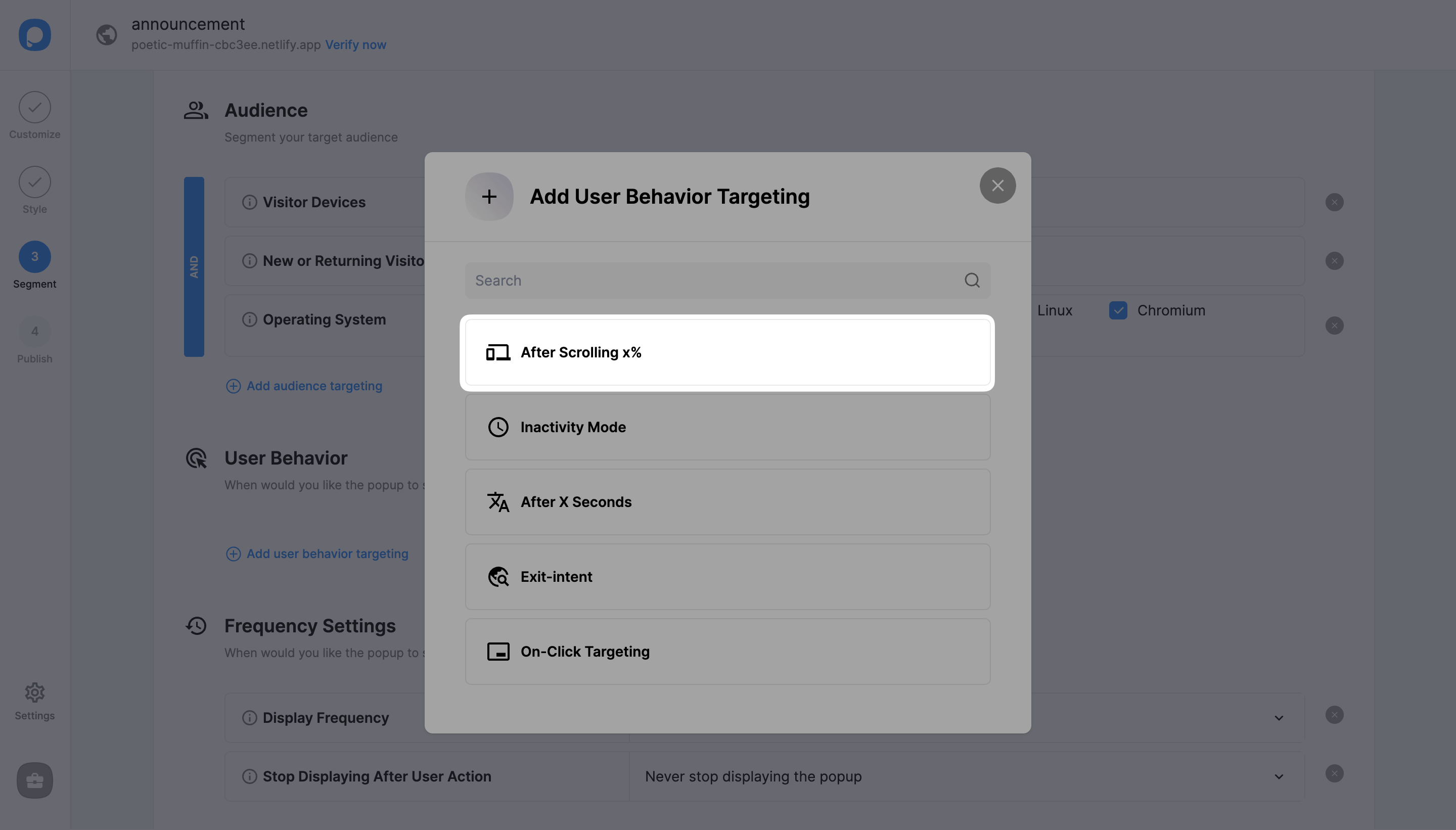 x kaydırdıktan sonra ekle