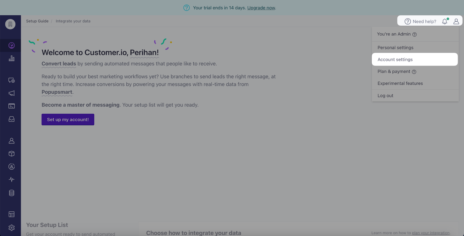 müşteri io hesabı