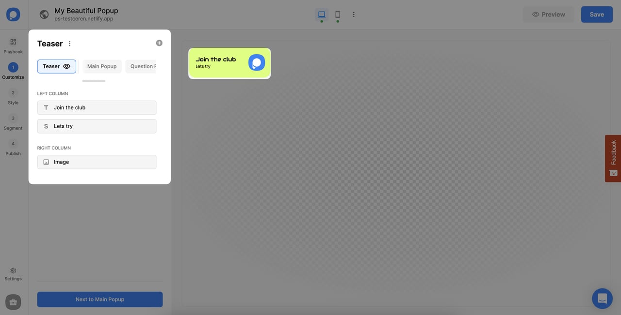 özelleştirme bölümü