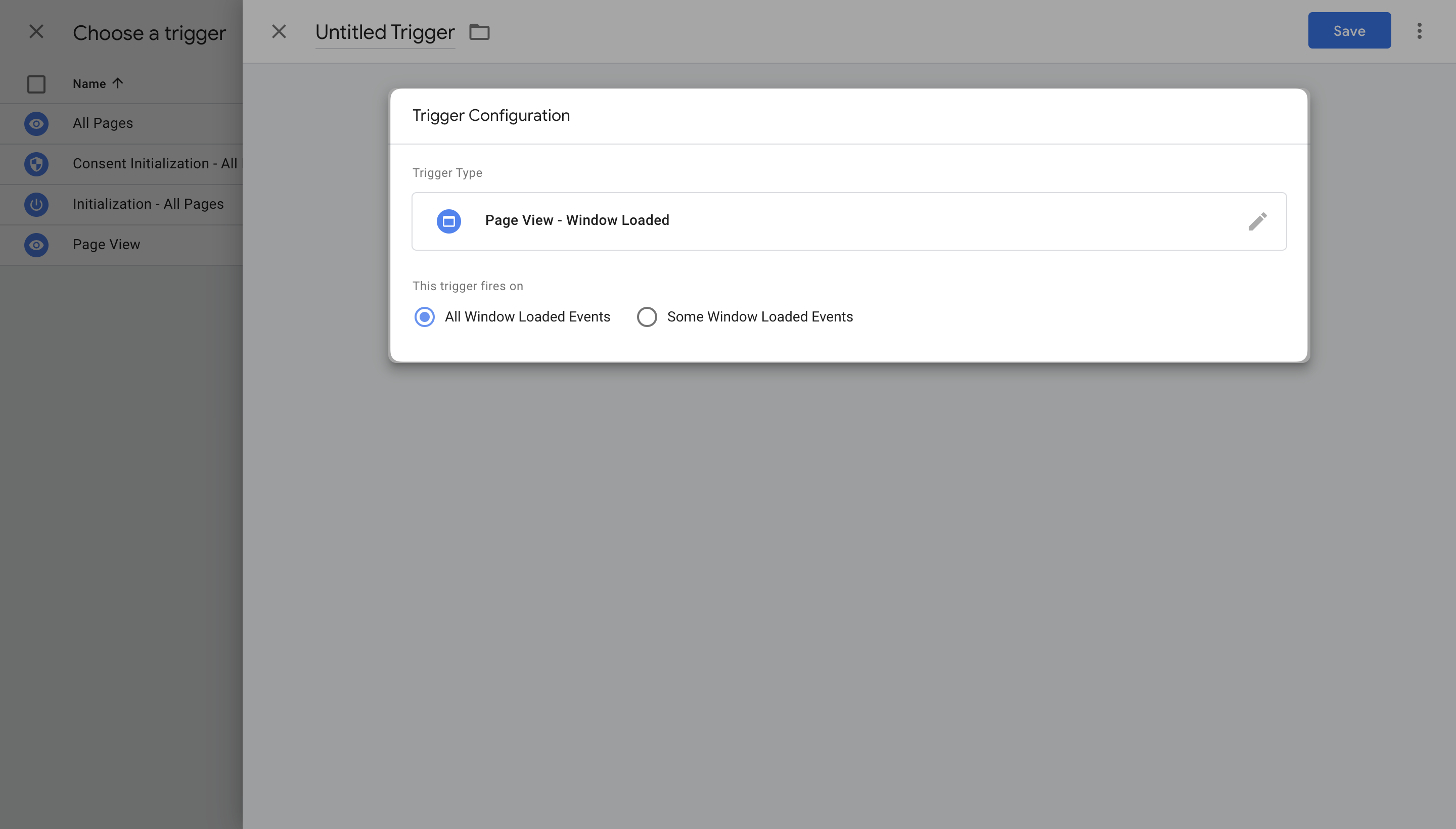 GTM'de window seçenekleri