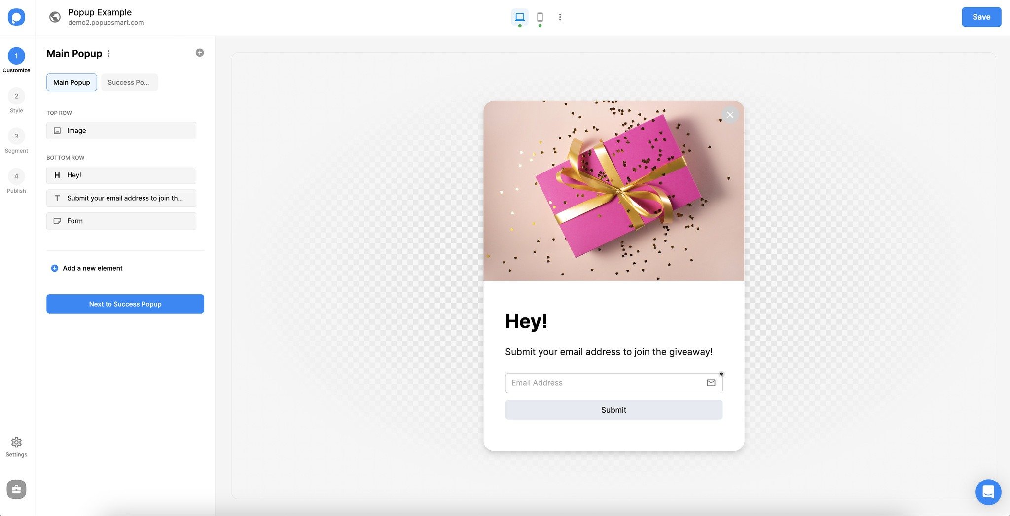popup'a görsel ekleme adımı