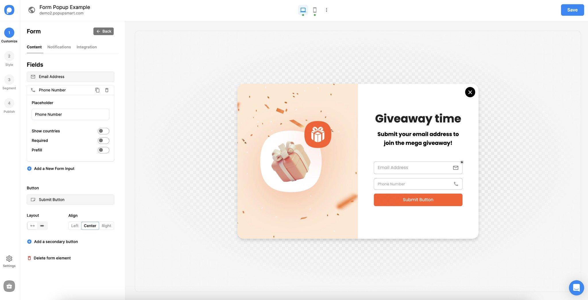 form girdisi ekleme ve özelleştirme