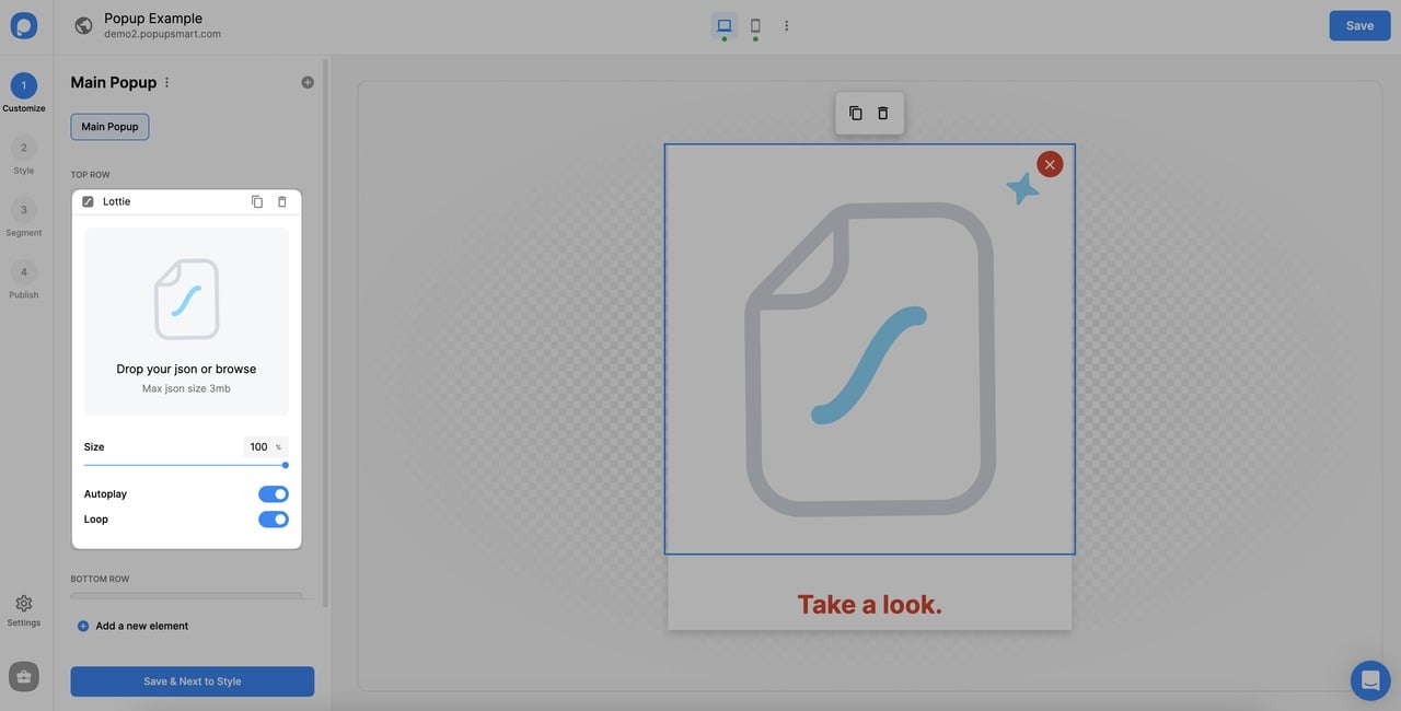 lottie dosyası ekleme