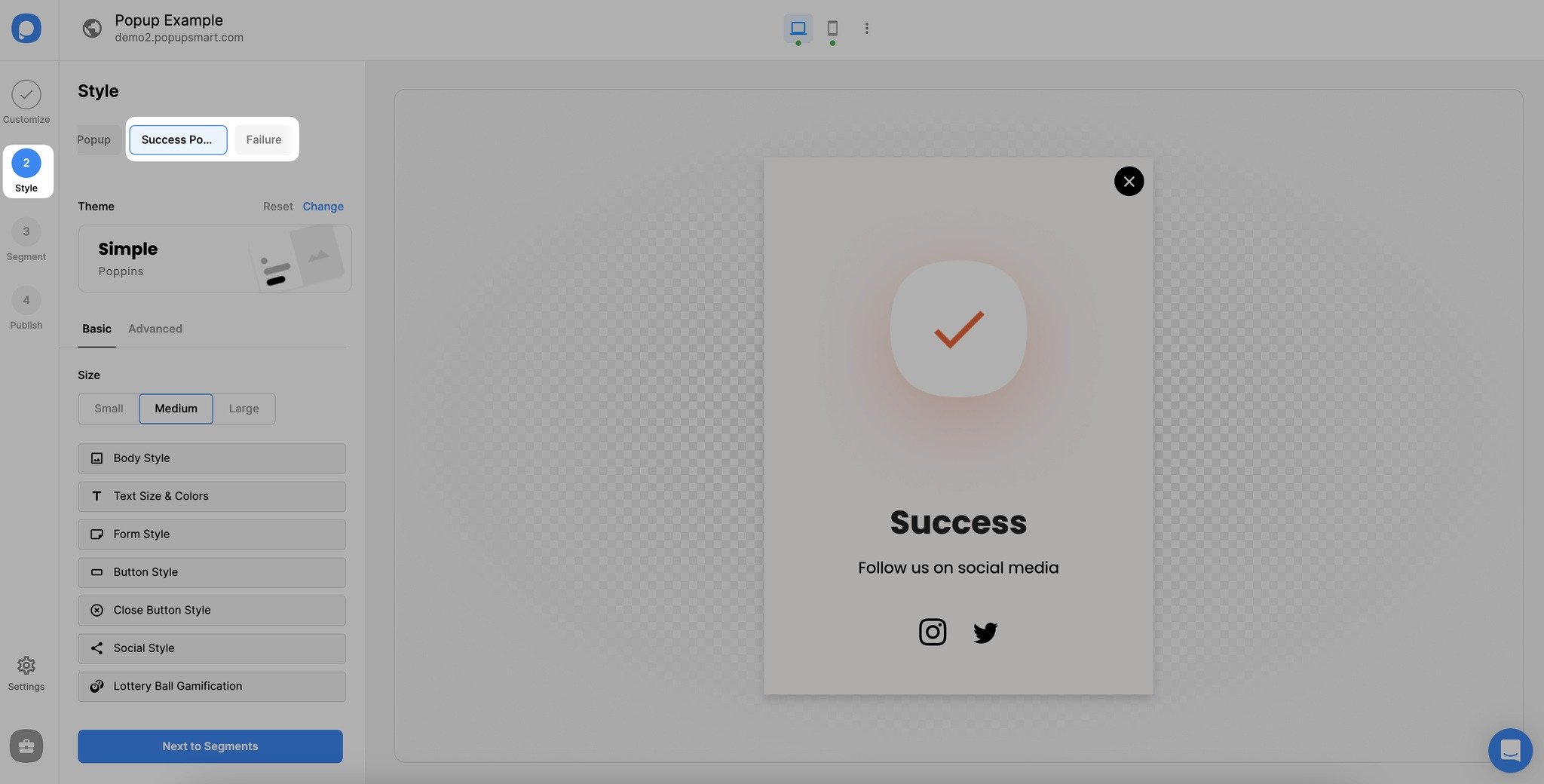 loto açılır penceresinin diğer adımlarını özelleştirme