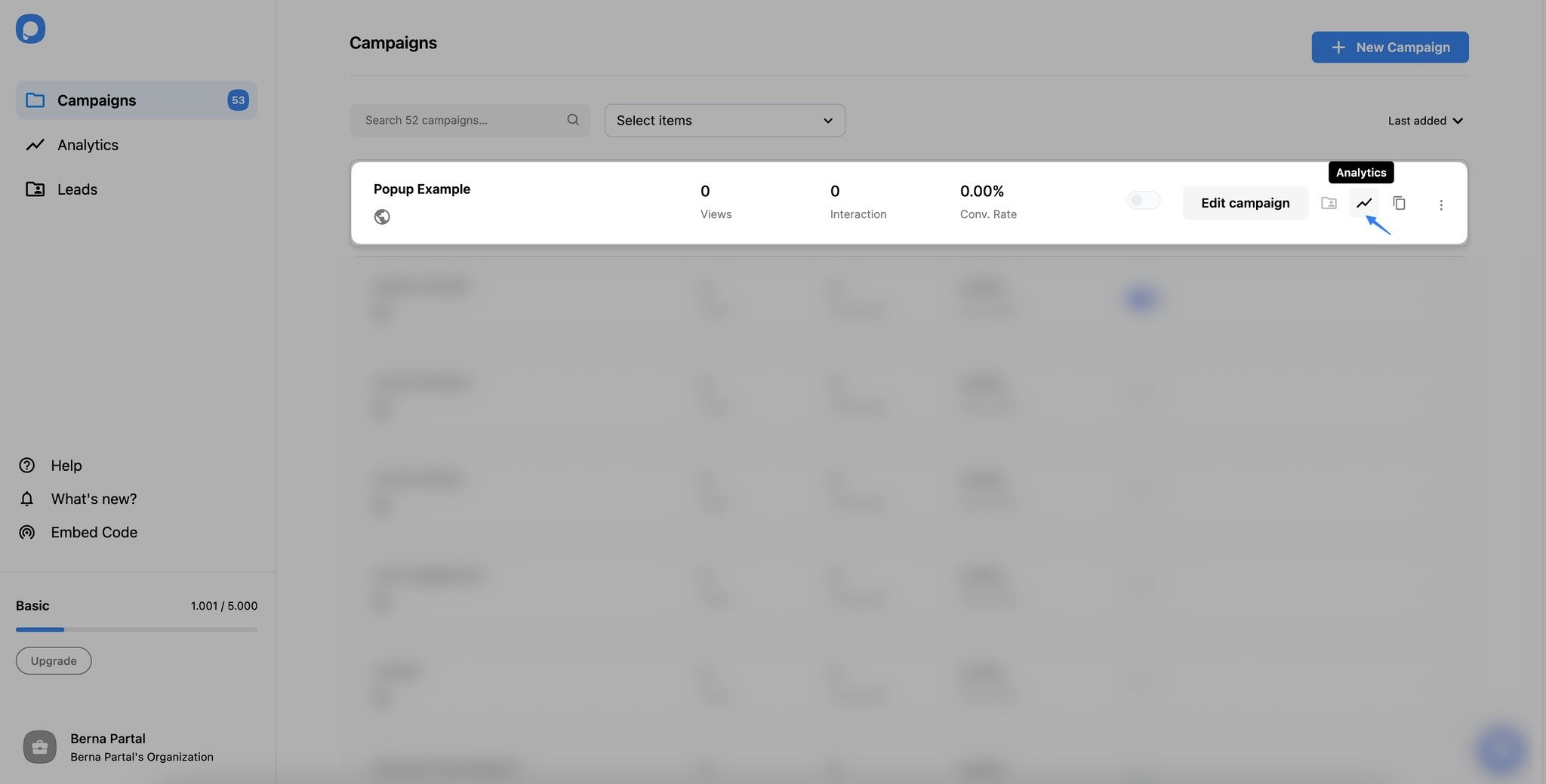 kampanyalarda analiz bölümü